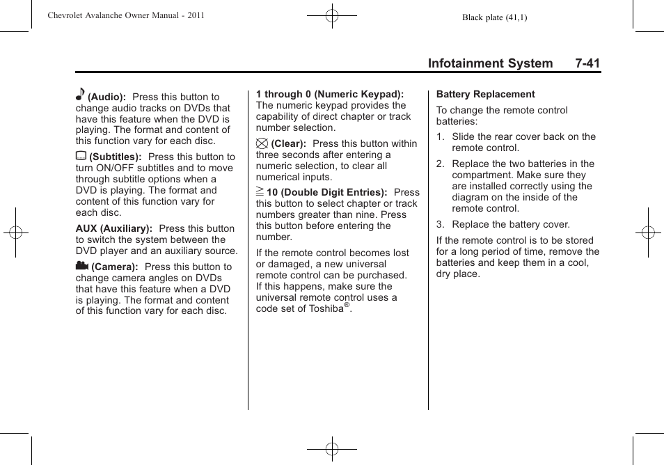 CHEVROLET 2011 Avalanche User Manual | Page 245 / 508