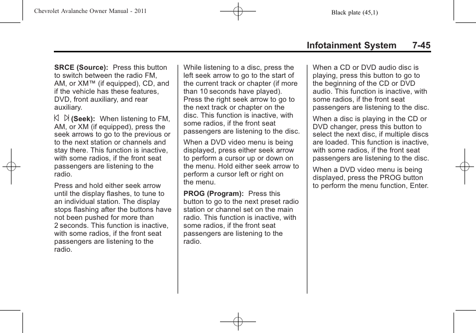 CHEVROLET 2011 Avalanche User Manual | Page 249 / 508