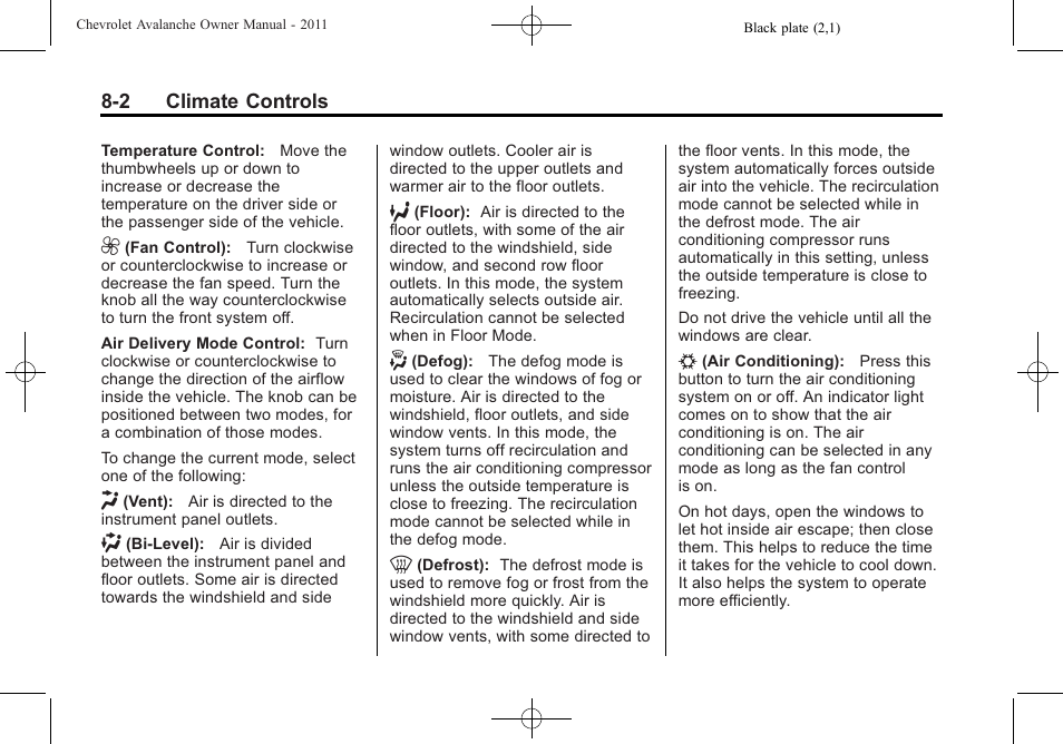 CHEVROLET 2011 Avalanche User Manual | Page 260 / 508