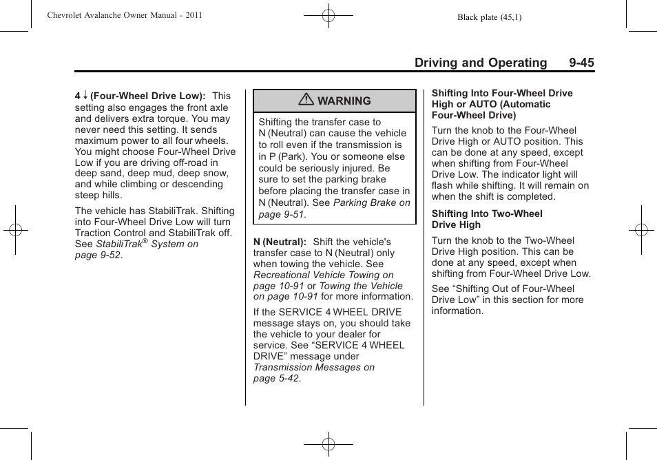 CHEVROLET 2011 Avalanche User Manual | Page 313 / 508