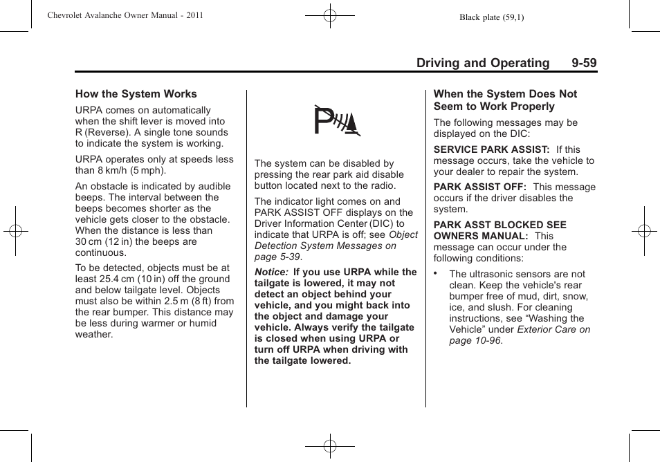 Driving and operating 9-59 | CHEVROLET 2011 Avalanche User Manual | Page 327 / 508