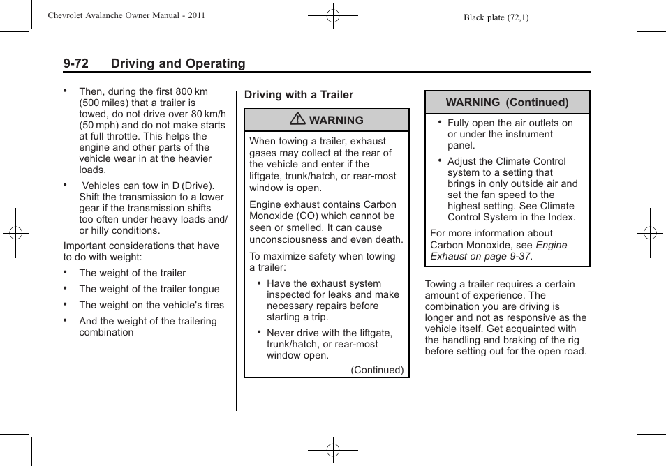 72 driving and operating | CHEVROLET 2011 Avalanche User Manual | Page 340 / 508