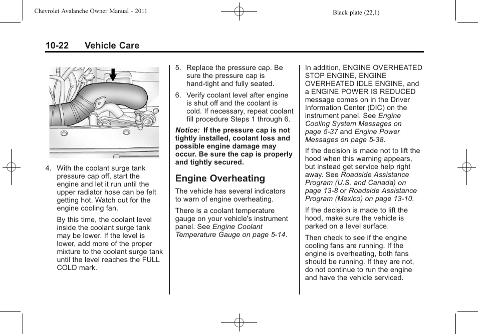Engine overheating, Engine overheating -22, Halogen | 22 vehicle care | CHEVROLET 2011 Avalanche User Manual | Page 378 / 508