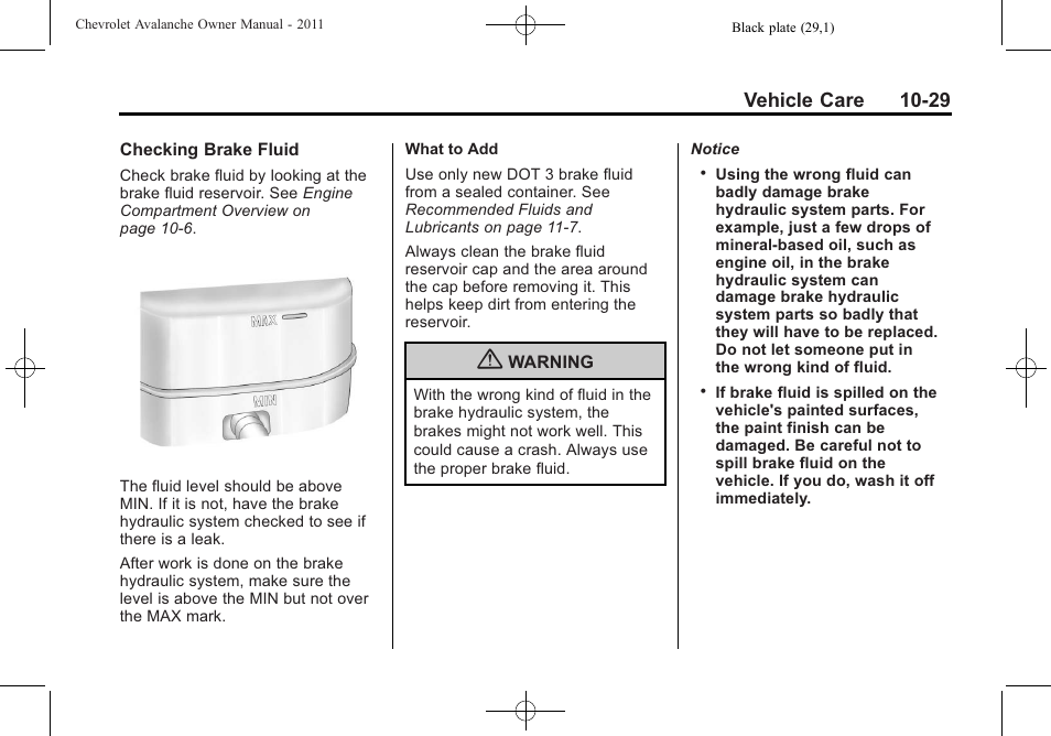Vehicle care 10-29 | CHEVROLET 2011 Avalanche User Manual | Page 385 / 508