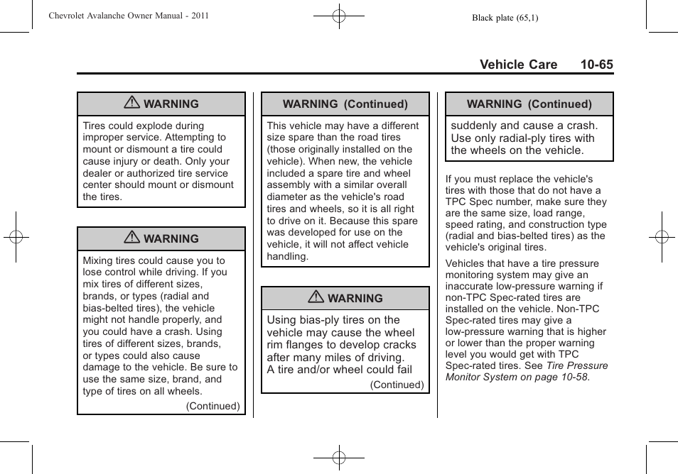 CHEVROLET 2011 Avalanche User Manual | Page 421 / 508