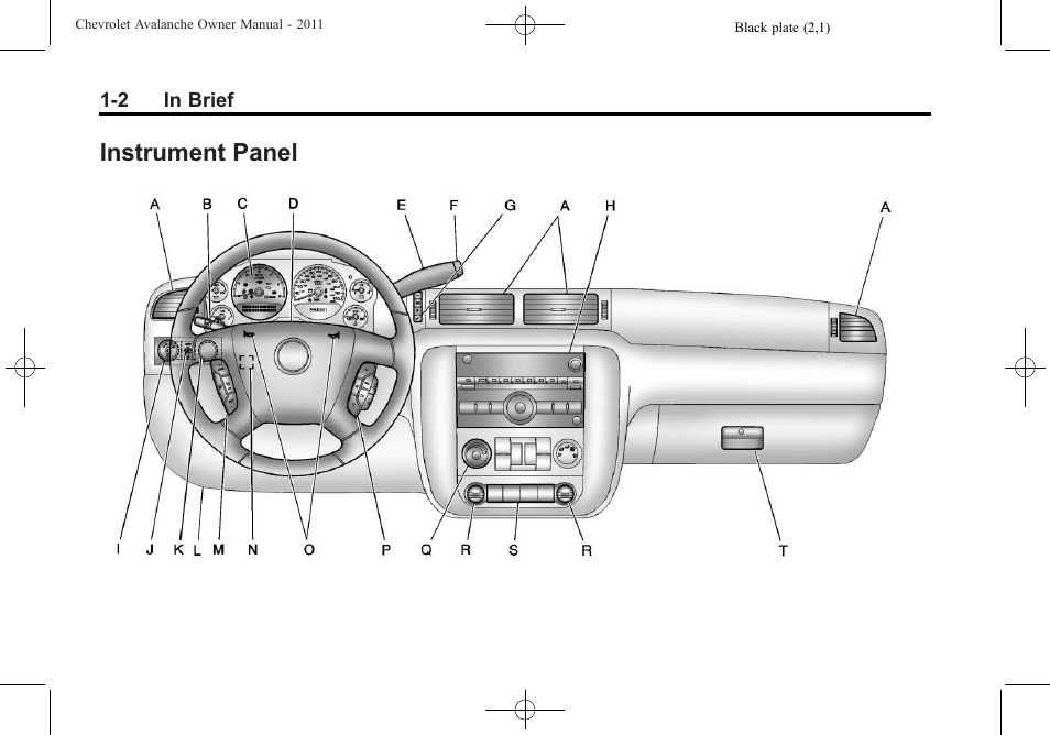 Instrument panel, Instrument panel -2 | CHEVROLET 2011 Avalanche User Manual | Page 8 / 508