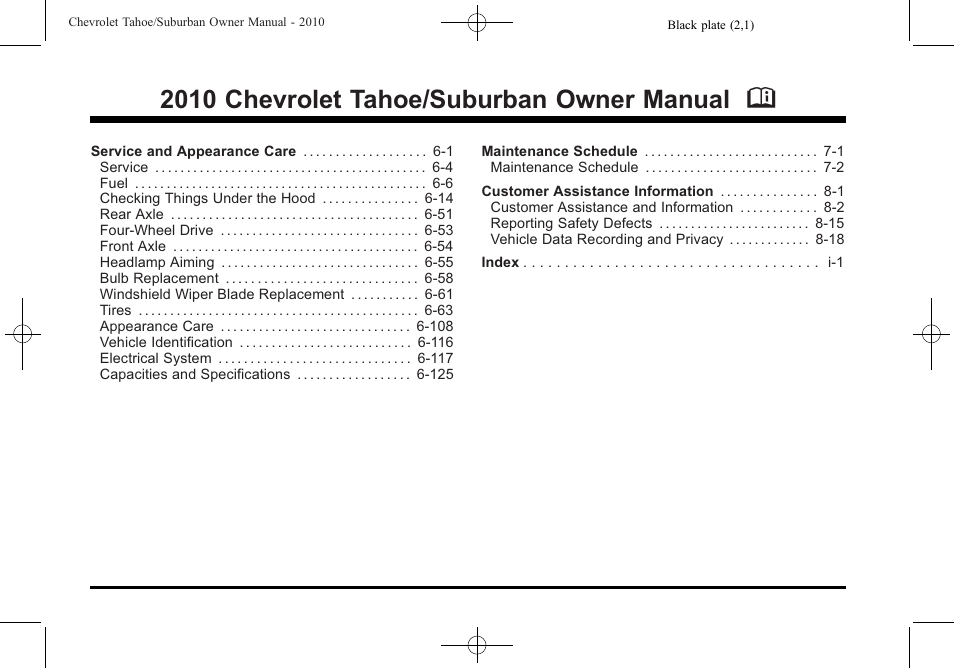 2010 chevrolet tahoe/suburban owner manual m | CHEVROLET 2010 Suburban User Manual | Page 2 / 614
