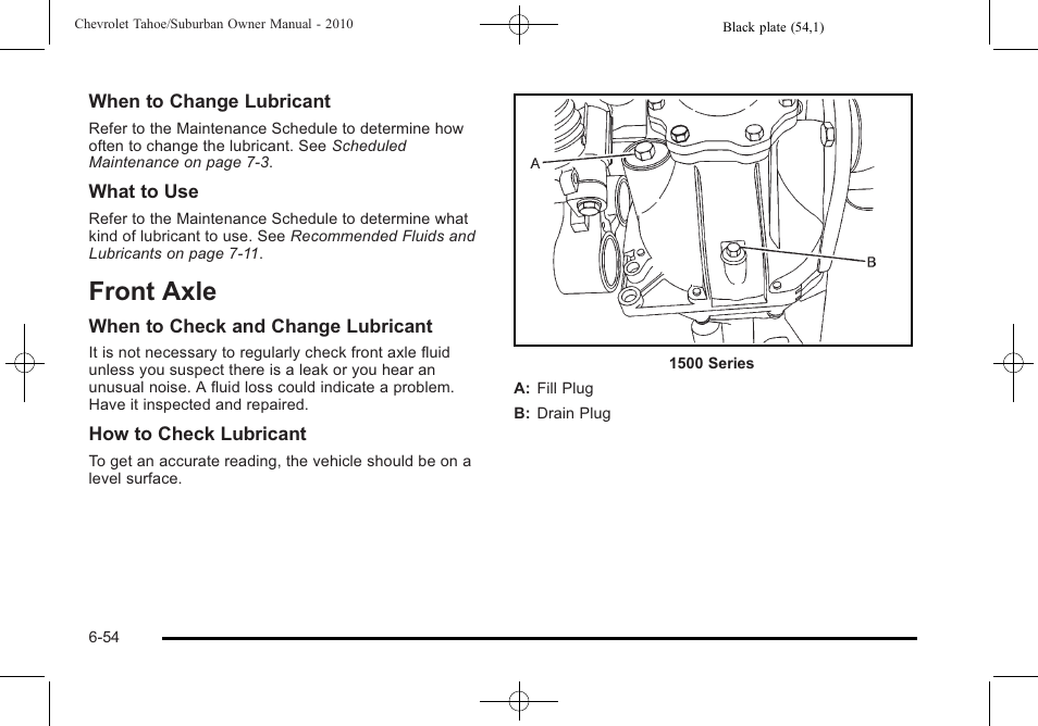 Front axle, Front axle -54 | CHEVROLET 2010 Suburban User Manual | Page 488 / 614