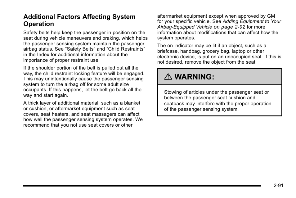 Warning | CHEVROLET 2010 Silverado User Manual | Page 133 / 626