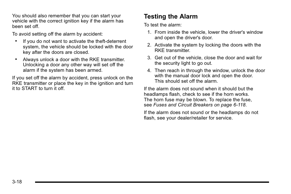 Testing the alarm | CHEVROLET 2010 Silverado User Manual | Page 156 / 626