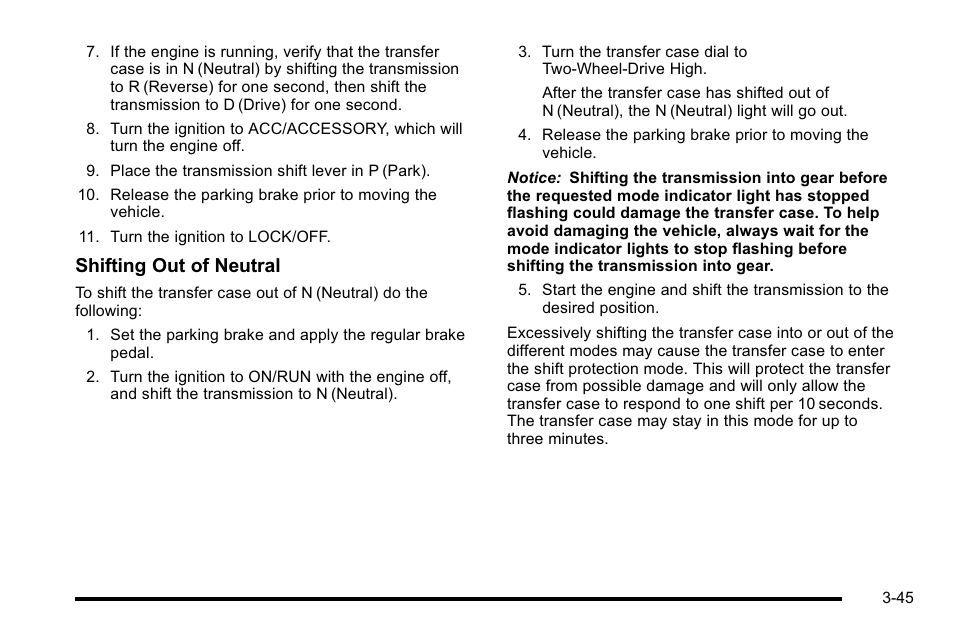 Shifting out of neutral | CHEVROLET 2010 Silverado User Manual | Page 183 / 626