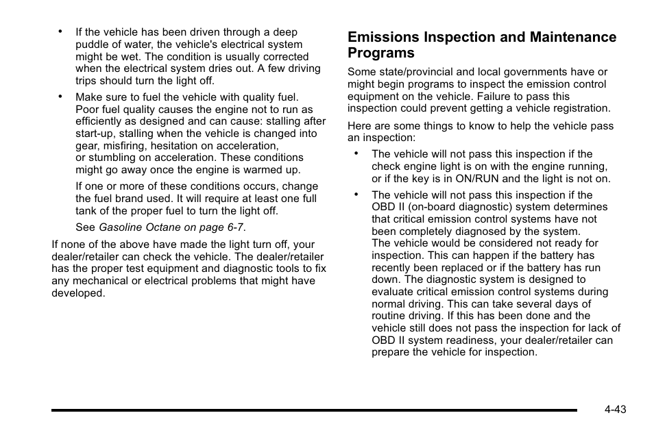 Emissions inspection and maintenance programs | CHEVROLET 2010 Silverado User Manual | Page 263 / 626