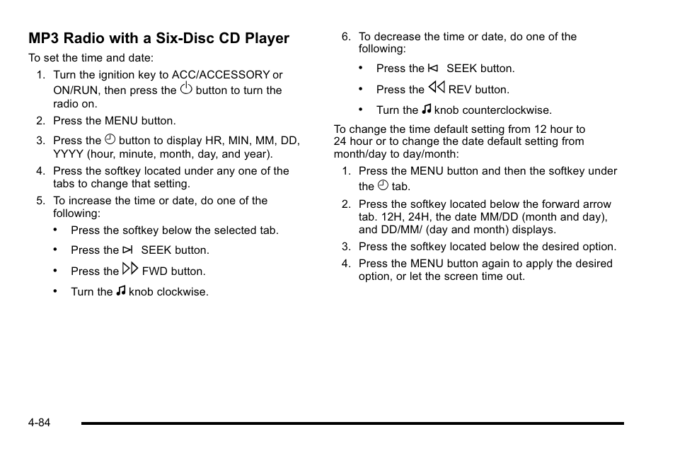 Mp3 radio with a six-disc cd player | CHEVROLET 2010 Silverado User Manual | Page 304 / 626