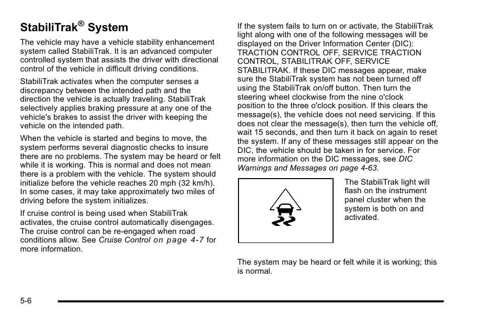 Stabilitrak® system, Stabilitrak, System on | System, System -6 | CHEVROLET 2010 Silverado User Manual | Page 374 / 626