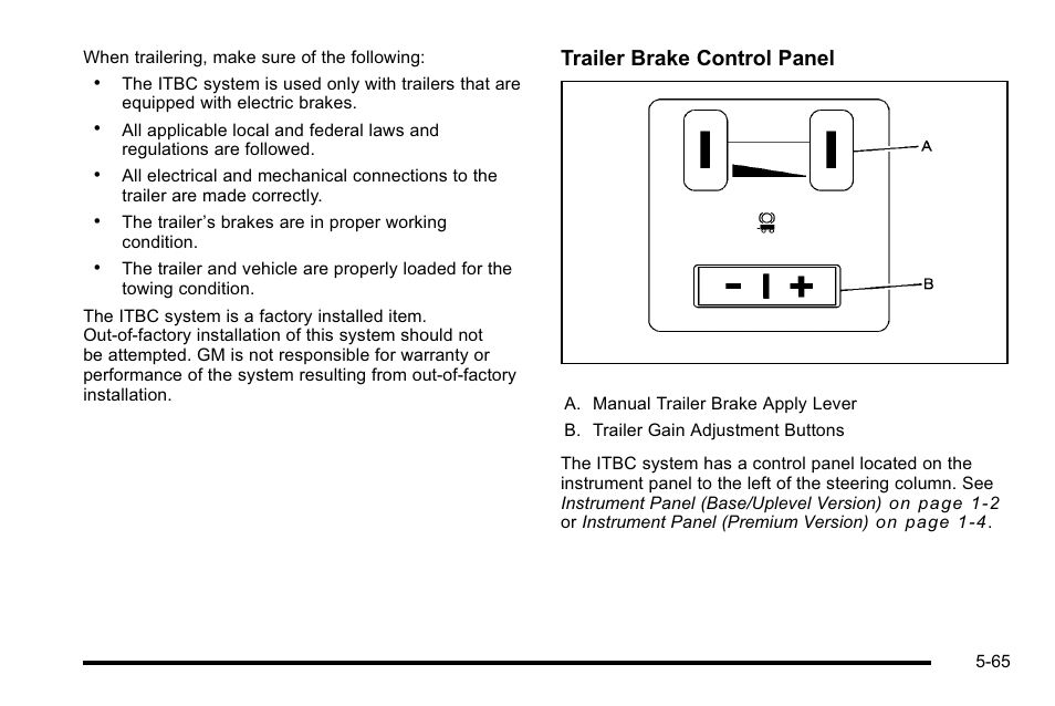 Trailer brake control panel | CHEVROLET 2010 Silverado User Manual | Page 433 / 626
