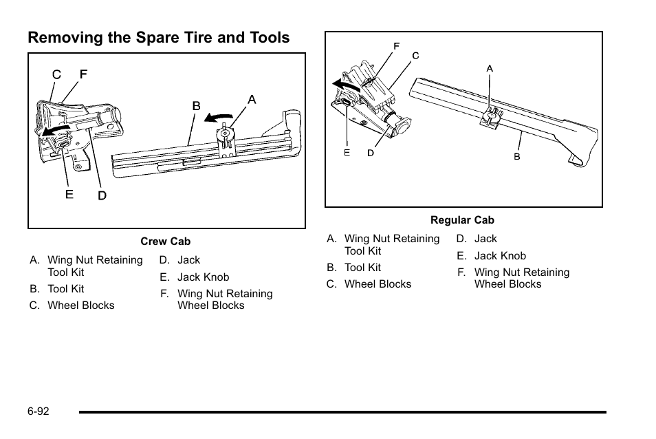 Removing the spare tire and tools, Removing the spare tire and tools -92 | CHEVROLET 2010 Silverado User Manual | Page 536 / 626