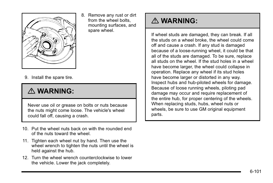 Warning | CHEVROLET 2010 Silverado User Manual | Page 545 / 626