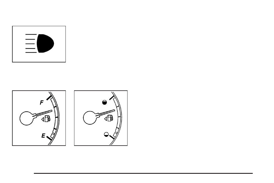 Highbeam on light, Fuel gage, Highbeam on light -36 fuel gage -36 | CHEVROLET 2010 Impala User Manual | Page 186 / 422