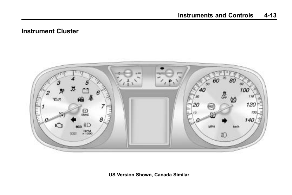 Instrument cluster, Instrument cluster -13, Instrument cluster on | CHEVROLET 2010 Equinox User Manual | Page 105 / 410