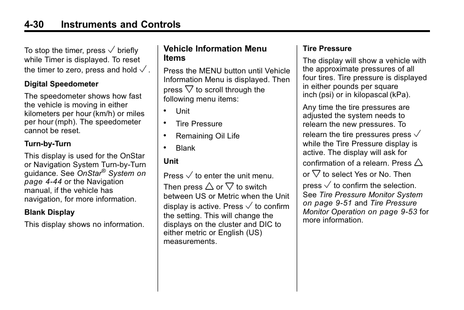 30 instruments and controls | CHEVROLET 2010 Equinox User Manual | Page 122 / 410