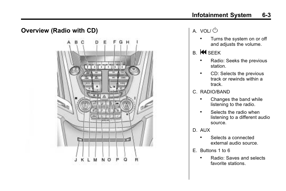 Overview (radio with cd), Overview (radio with cd) -3, Infotainment system 6-3 | CHEVROLET 2010 Equinox User Manual | Page 145 / 410