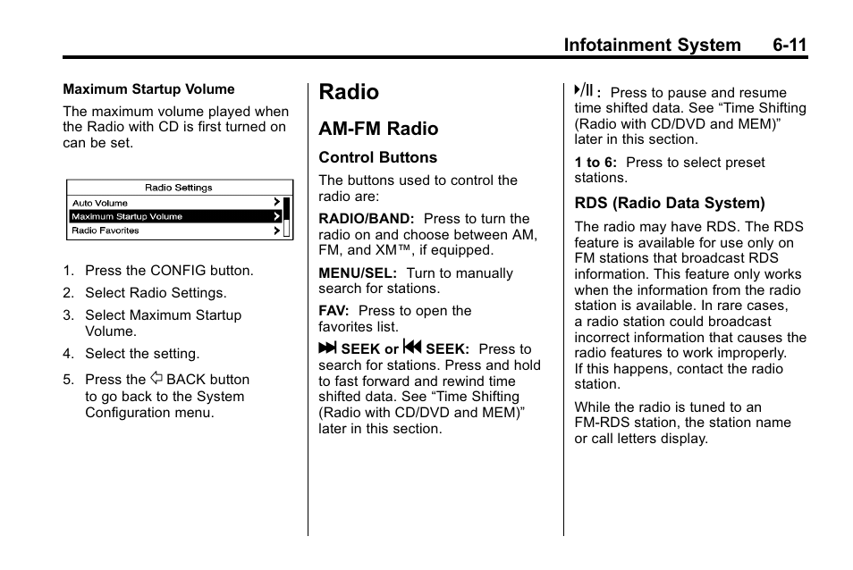 Radio, Am-fm radio, Radio -11 | Am-fm radio -11, Bluetooth (overview) | CHEVROLET 2010 Equinox User Manual | Page 153 / 410