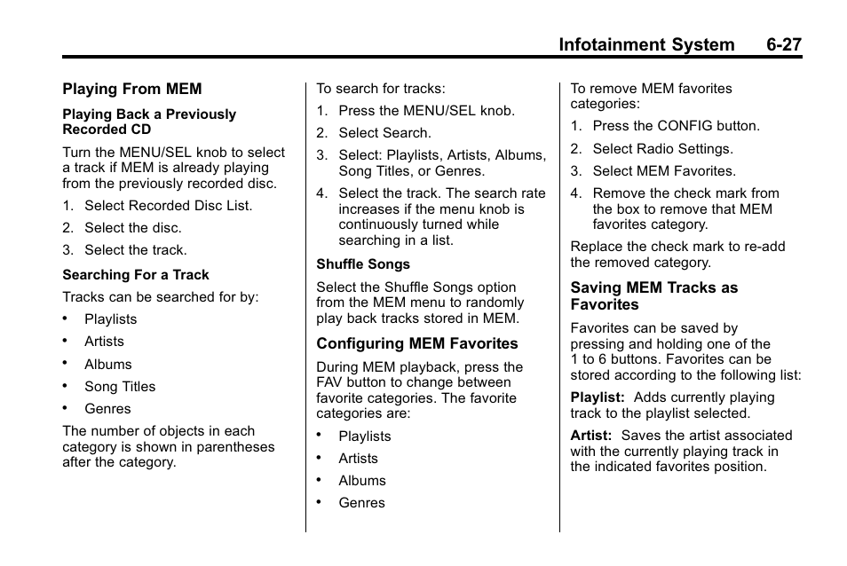 Infotainment system 6-27 | CHEVROLET 2010 Equinox User Manual | Page 169 / 410