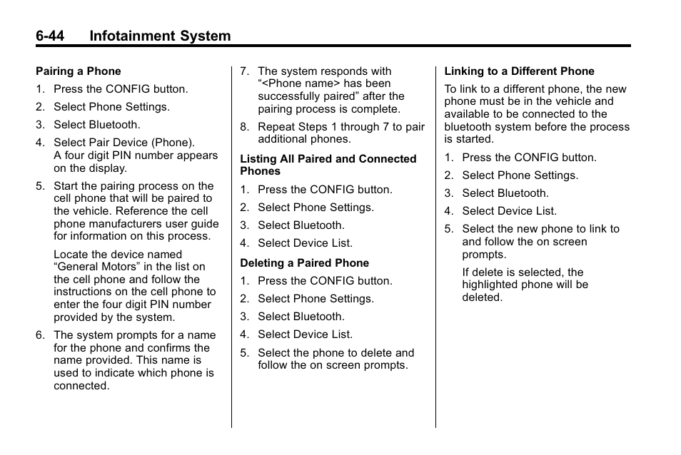 44 infotainment system | CHEVROLET 2010 Equinox User Manual | Page 186 / 410