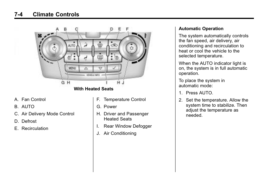 4 climate controls | CHEVROLET 2010 Equinox User Manual | Page 212 / 410