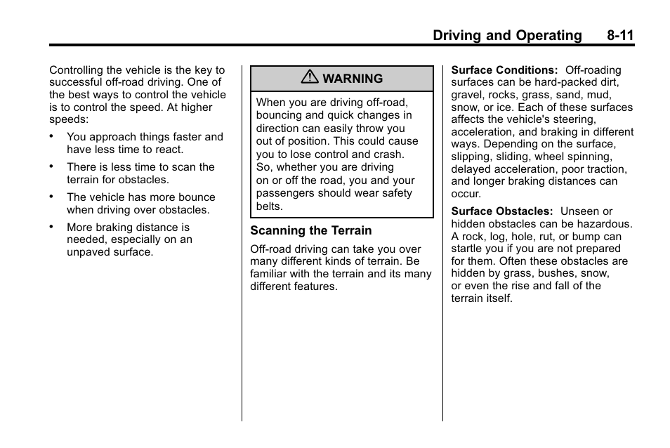 Driving and operating 8-11 | CHEVROLET 2010 Equinox User Manual | Page 225 / 410