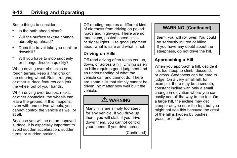 12 driving and operating | CHEVROLET 2010 Equinox User Manual | Page 226 / 410