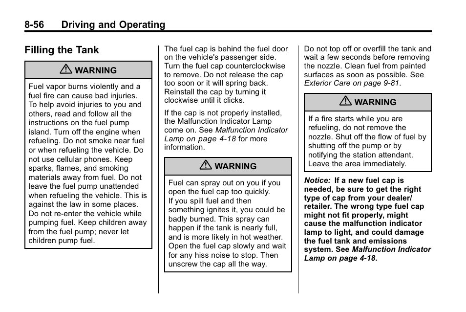 Filling the tank, Filling the tank -56 | CHEVROLET 2010 Equinox User Manual | Page 270 / 410