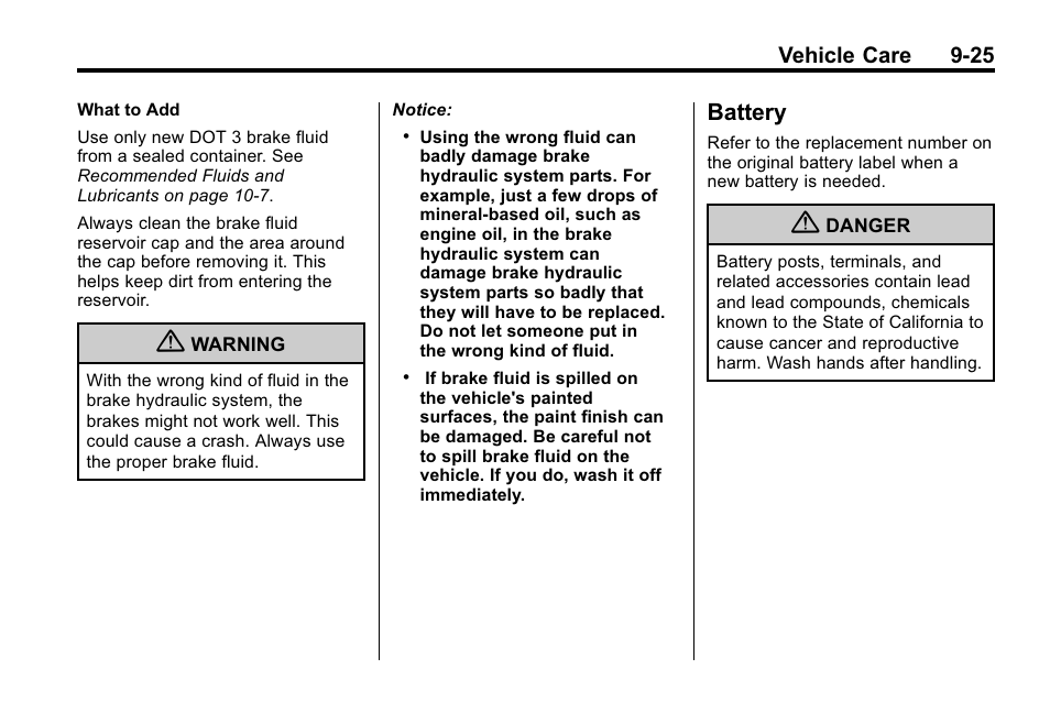 Battery, Battery -25 | CHEVROLET 2010 Equinox User Manual | Page 303 / 410