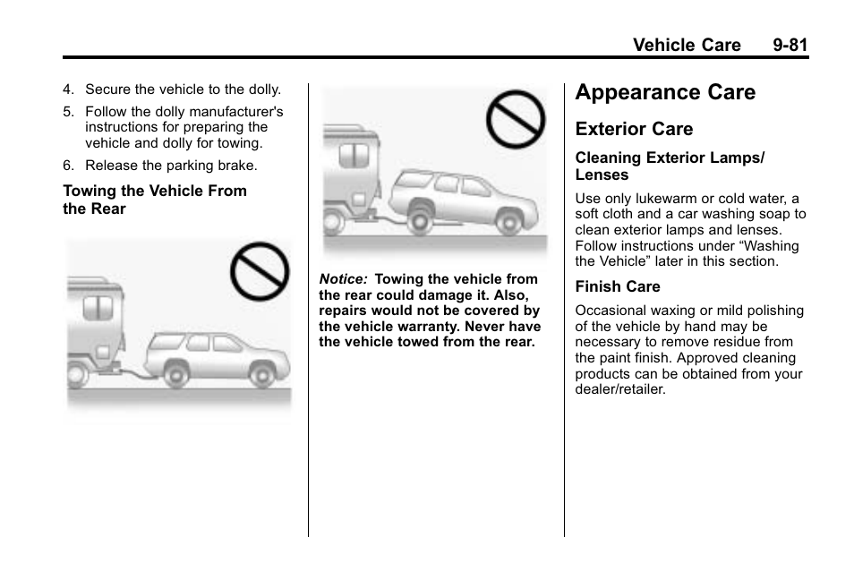 Appearance care, Exterior care, Appearance care -81 | Index, Exterior care -81 | CHEVROLET 2010 Equinox User Manual | Page 359 / 410