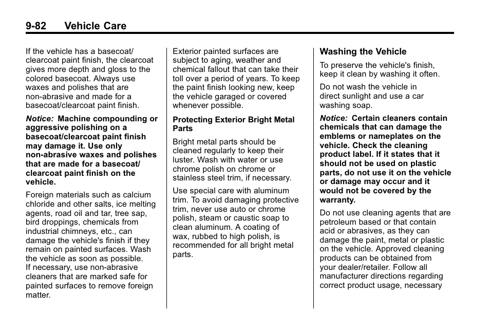 82 vehicle care | CHEVROLET 2010 Equinox User Manual | Page 360 / 410