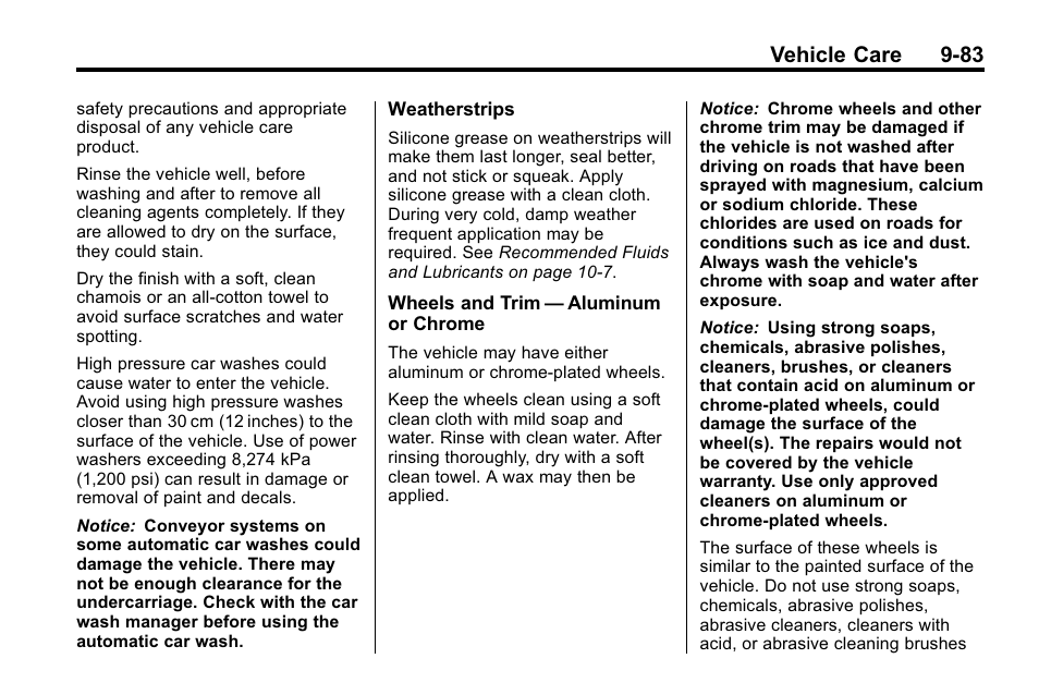 Vehicle care 9-83 | CHEVROLET 2010 Equinox User Manual | Page 361 / 410