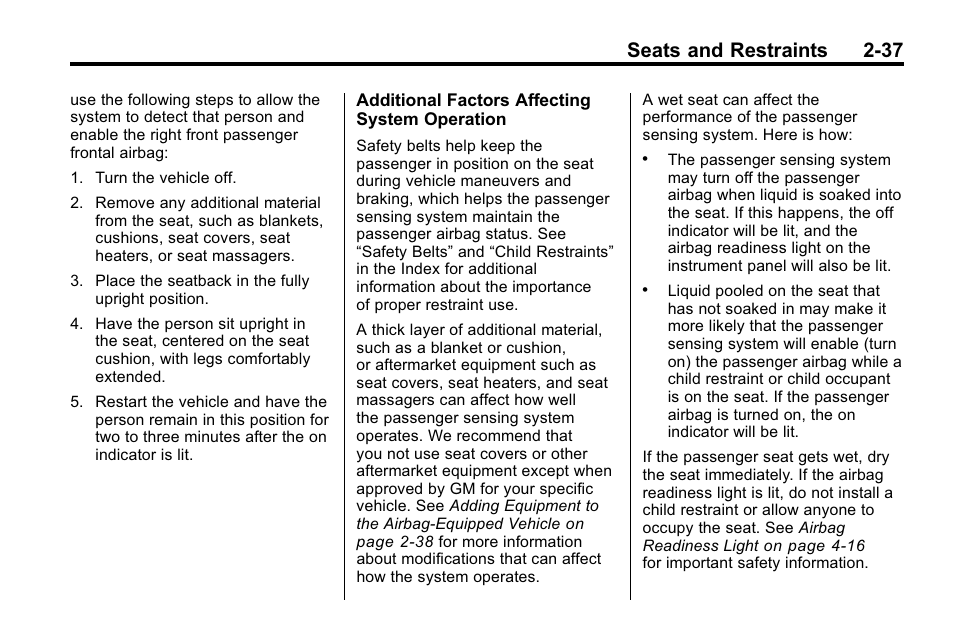 Seats and restraints 2-37 | CHEVROLET 2010 Equinox User Manual | Page 63 / 410