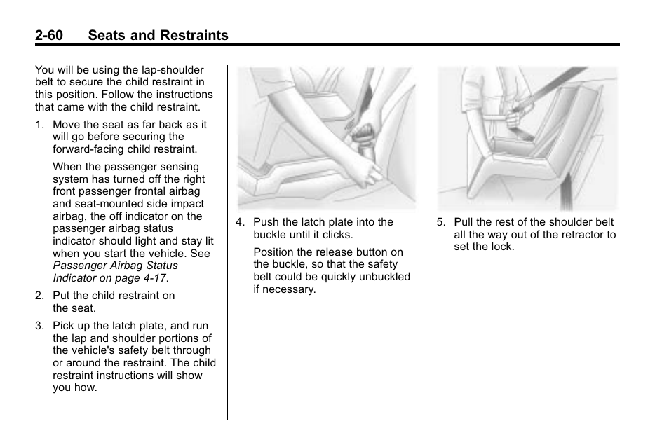 60 seats and restraints | CHEVROLET 2010 Equinox User Manual | Page 86 / 410