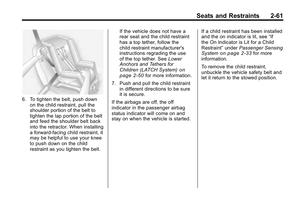 Seats and restraints 2-61 | CHEVROLET 2010 Equinox User Manual | Page 87 / 410