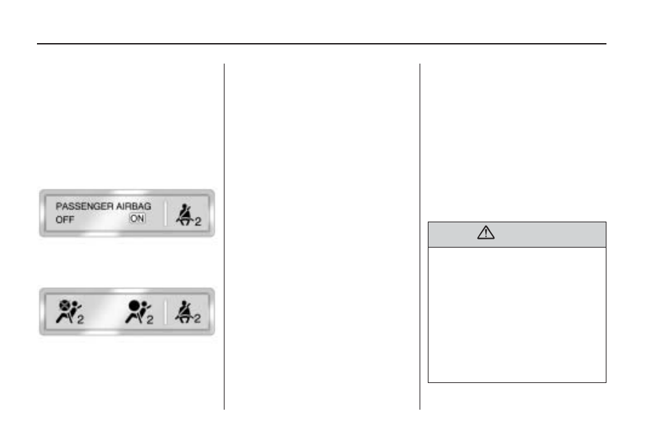 Passenger airbag status indicator | CHEVROLET 2010 Camaro User Manual | Page 98 / 372