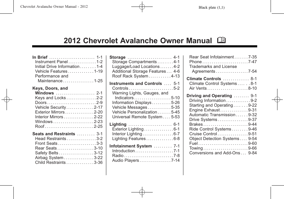 CHEVROLET 2010 Avalanche User Manual | 508 pages