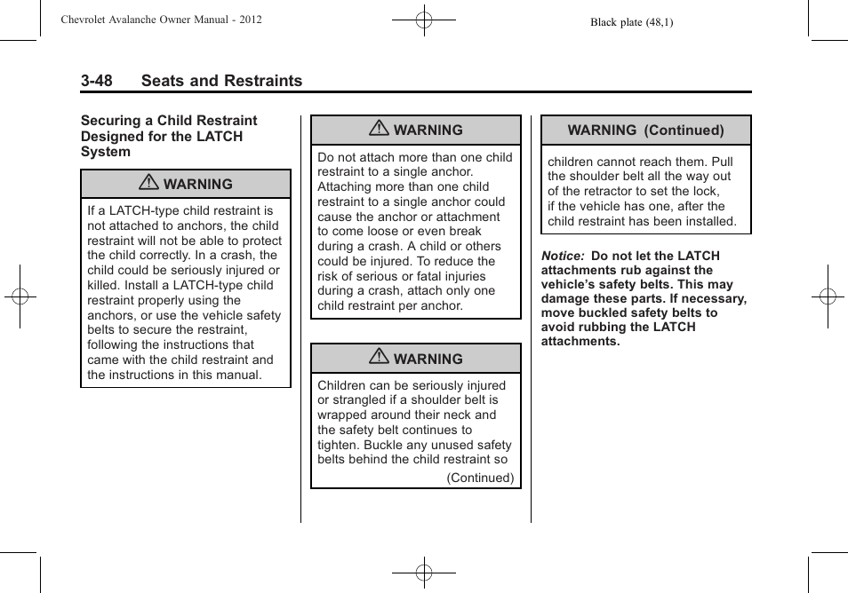 CHEVROLET 2010 Avalanche User Manual | Page 108 / 508