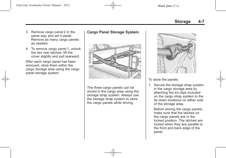 Storage 4-7 | CHEVROLET 2010 Avalanche User Manual | Page 123 / 508