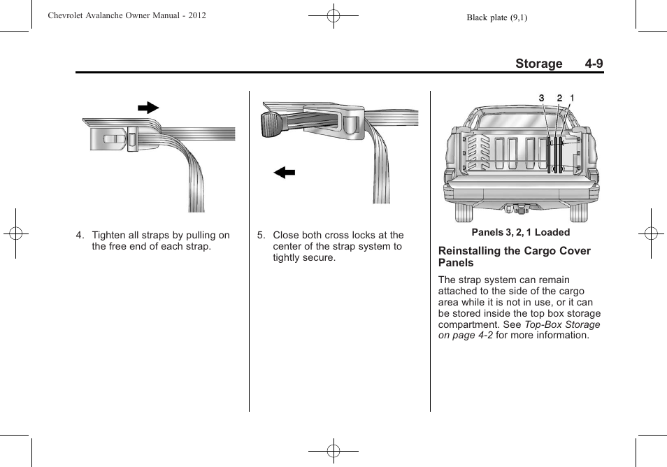 Storage 4-9 | CHEVROLET 2010 Avalanche User Manual | Page 125 / 508