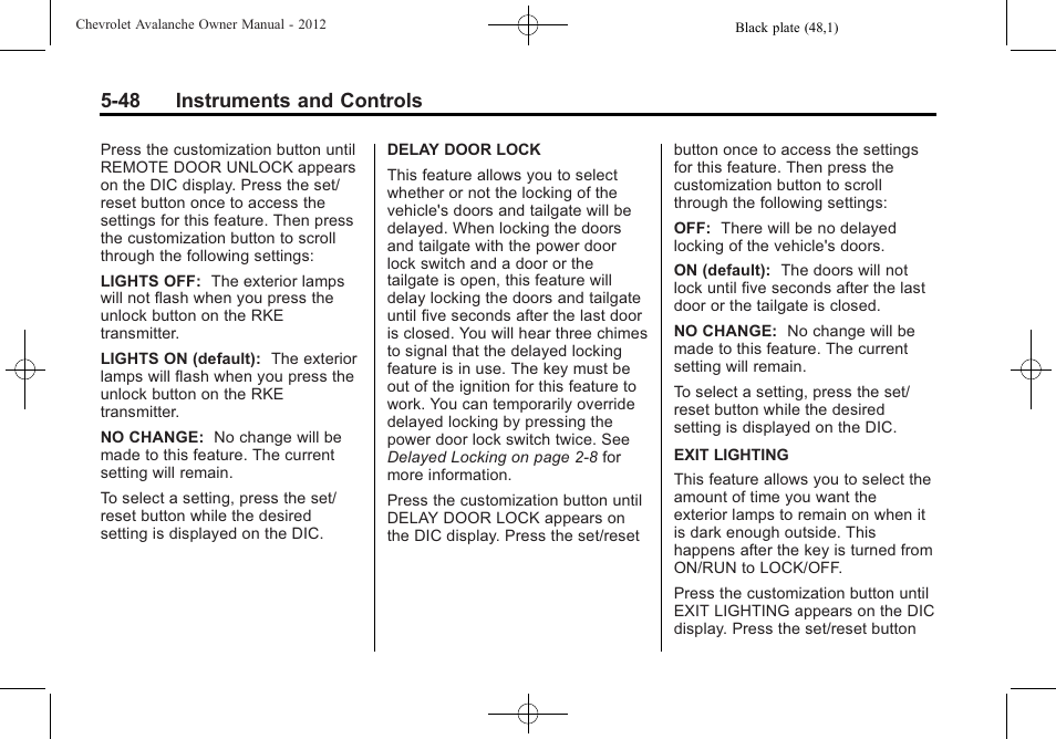 48 instruments and controls | CHEVROLET 2010 Avalanche User Manual | Page 178 / 508