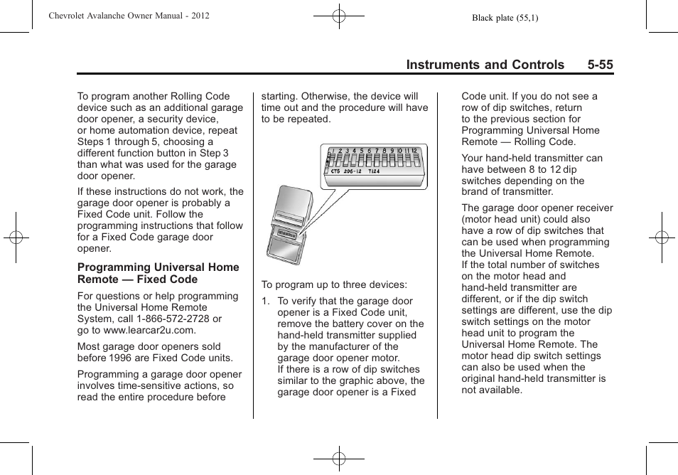 Instruments and controls 5-55 | CHEVROLET 2010 Avalanche User Manual | Page 185 / 508