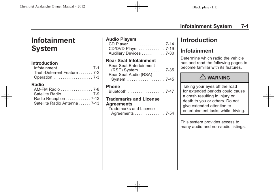Infotainment system, Introduction, Infotainment | Infotainment system -1, Introduction -1, Conversions and | CHEVROLET 2010 Avalanche User Manual | Page 197 / 508