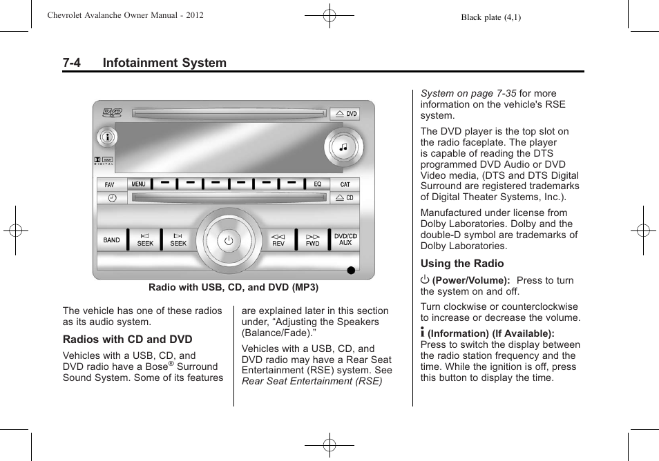 4 infotainment system | CHEVROLET 2010 Avalanche User Manual | Page 200 / 508