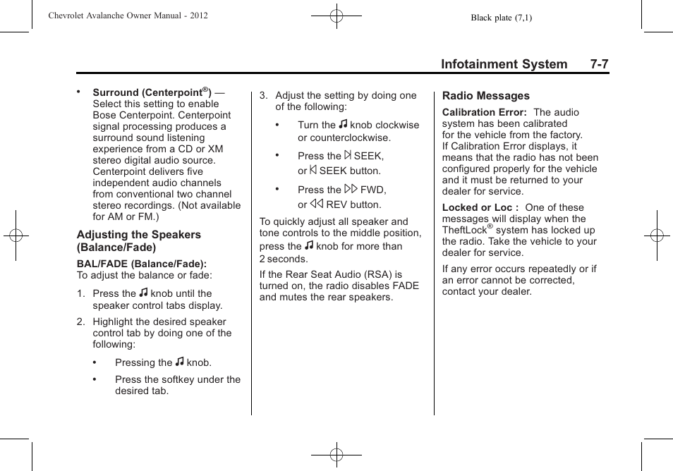 Infotainment system 7-7 | CHEVROLET 2010 Avalanche User Manual | Page 203 / 508