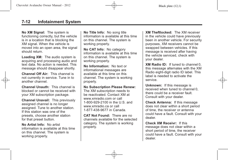 12 infotainment system | CHEVROLET 2010 Avalanche User Manual | Page 208 / 508